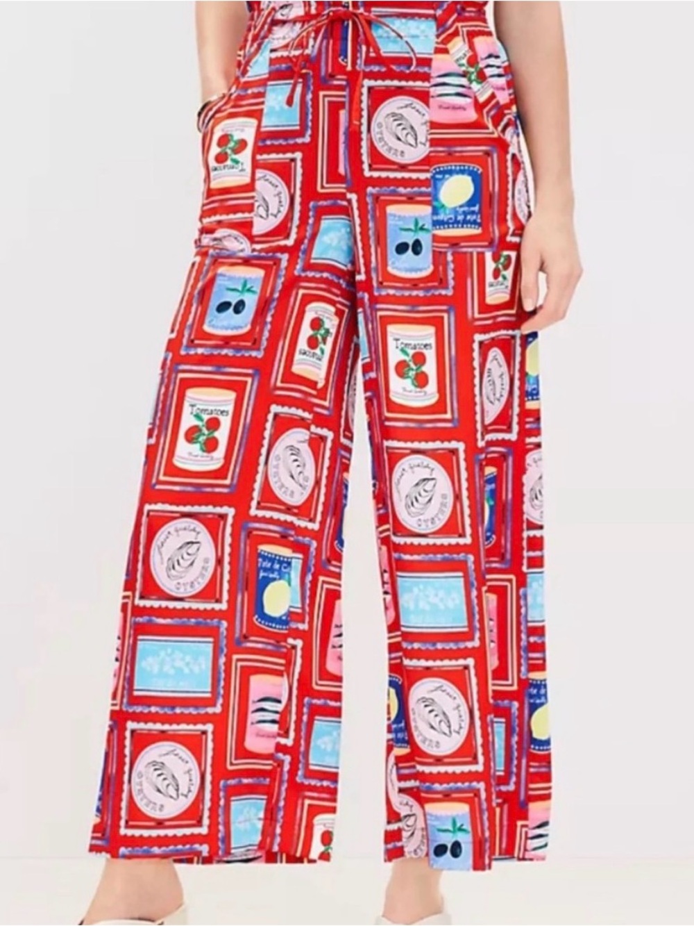 Haver & Blair XL Food Novelty Linen Wide Leg Pants